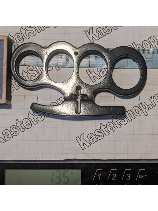 Кастет сталь Крест черный вес 135 грамм ширина 115мм с доставкой